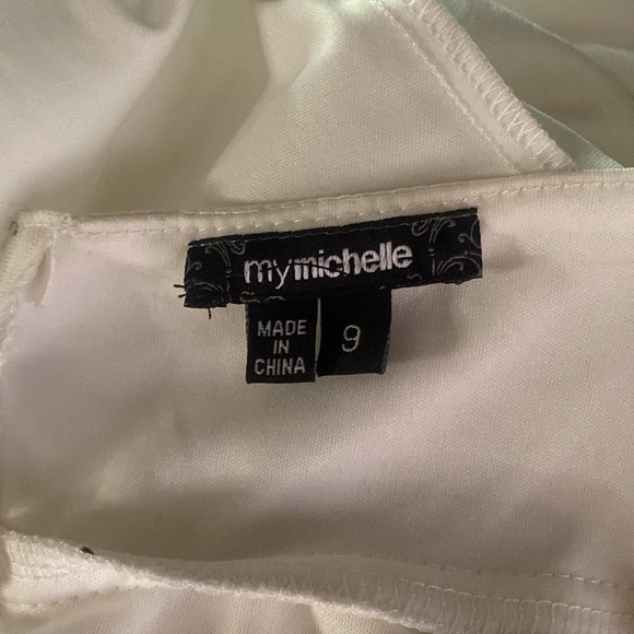 White and gold sequined formal gown-prom-Halloween-special event - Picture 3 of 4